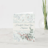 Baby Shower Thank You Card - Eucalyptus & Bow Dankeskarte (Vorderseite)