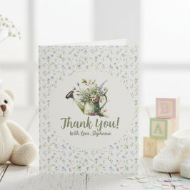 Baby Shower Thank You Card - Floral Watering Can Dankeskarte
