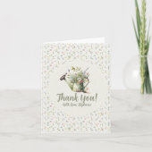 Baby Shower Thank You Card - Floral Watering Can Dankeskarte (Vorderseite)