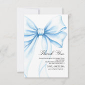Baby Shower Thank You Cards Blue Bow. Dankeskarte (Vorderseite)