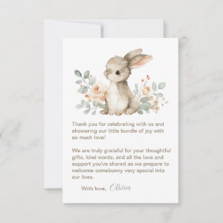 Baby Shower Thank You Cards Watercolor Bunny Mitteilungskarte