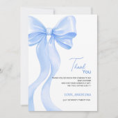 Baby Shower Thank You Cards with adorable bow. Dankeskarte (Vorderseite)