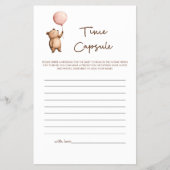 Baby Shower Time Capsule Game Cute Bear Design Flyer (Vorne)