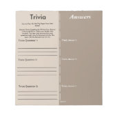 Baby Shower Trivia Party Game - Custom Questions Notizblock (Vorderseite)