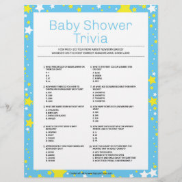 Baby Shower Trivia [Starry Night Blue] Briefbogen