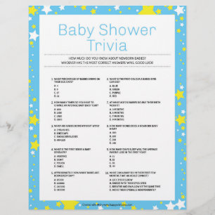 Baby Shower Trivia [Starry Night Blue] Briefbogen