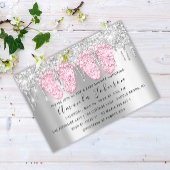 Baby Shower Tropfen Silver Gray Feet Twins Girls Einladung