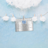 Baby Shower Tropfens Glitzer Blue Feet Silver Einladung