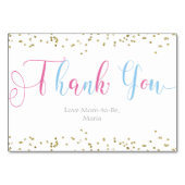 Baby Shower Twin Book Request Gold Confetti Tischnummer (Rückseite)