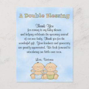 Baby Shower Twin Boys Postkarte