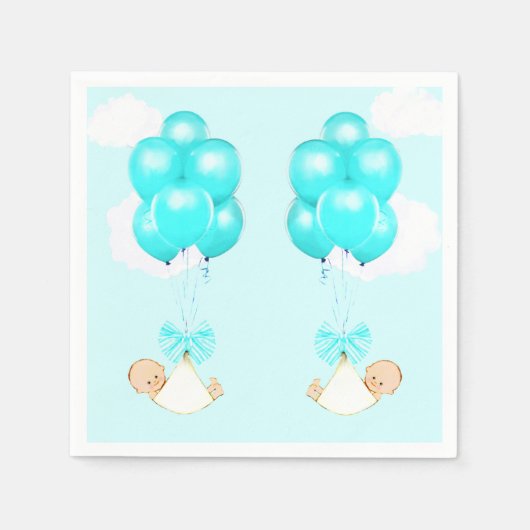 Baby Shower Twin Boys Serviette (Vorderseite)