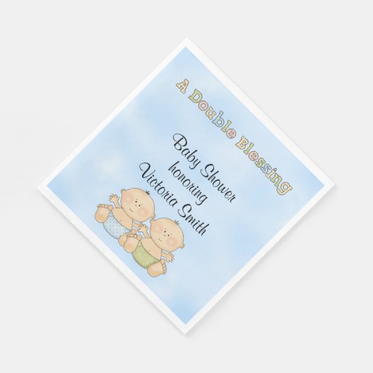 Baby Shower Twin Boys Serviette (Ecke)