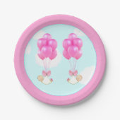 Baby Shower Twin Girls Pappteller (Vorderseite)
