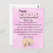 Baby Shower Twin Girls Postkarte (Vorne/Hinten)