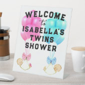 Baby Shower Twins Boy and Girl Sockelschild (In Situ)