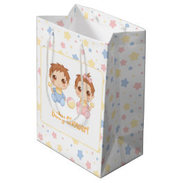 Baby Shower Twins Boy Girl Mittlere Geschenktüte