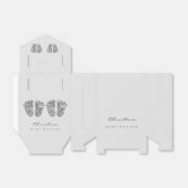 Baby Shower Twins Feet Tropfens Glitzer Silver Gra Geschenkschachtel (Ungefaltet)