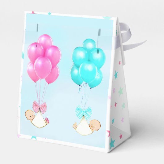 Baby Shower Twins Geschenkschachtel (Rückseite)