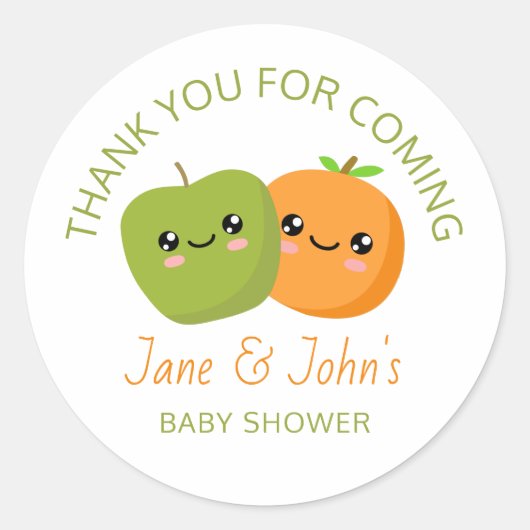 Baby Shower Twins Runder Aufkleber (Vorderseite)