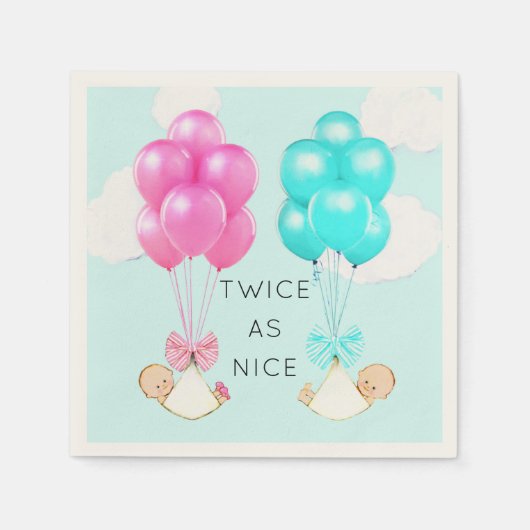 Baby Shower Twins Serviette (Vorderseite)