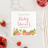 Baby Shower Typografie Natureschic Floral Serviette (Beispiel)