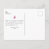  Baby Shower Ultrasound Cute Butterfly Thank You Postkarte (Rückseite)