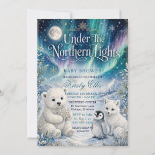 Baby Shower unter dem Nordlicht Einladung