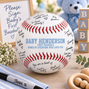 Baby Shower Unterschriften zuerst Baseball