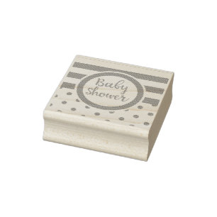 Baby Shower vintage blau Gummistempel