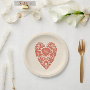 Baby-Shower-Volk-Blumen-Herz-Garten-Papierteller Pappteller