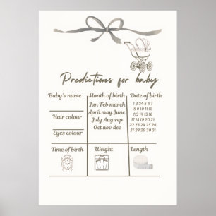 Baby Shower Vorhersage Spiel Poster