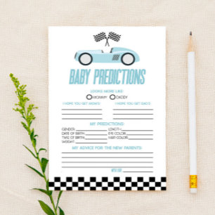 Baby Shower Vorhersagespiel für blaues Rennwagen-T