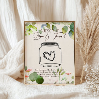 Baby Shower Waldtiere - Rate das Babynahrungsmitte Poster