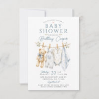 Baby-Shower-Wäscheleine Blau Baby-Shower für Junge