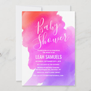 Baby-Shower-Wasserfarben-Einladung Einladung