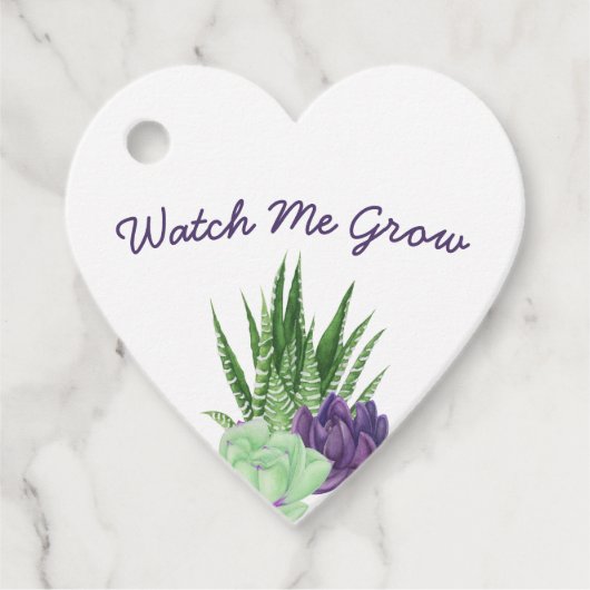 Baby Shower Watch Me Grow Succuly Danke Geschenkanhänger (Vorderseite)