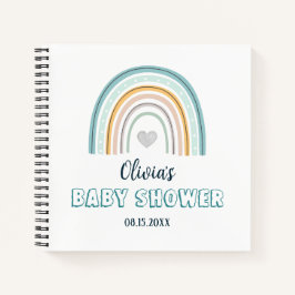 Baby Shower Watercolor Boho Rainbow  Notizblock