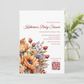 Baby Shower Watercolor Fall Blume- Einladung (Stehend Vorderseite)