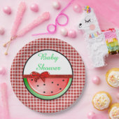 Baby Shower Watermelon Red Green Gingham Teller (Party)