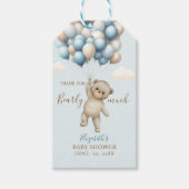 Baby Shower – “We Can Bearly Wait” Bear with ballo Geschenkanhänger (Vorderseite)