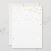 BABY SHOWER White & Gold Confetti Dot Einladungen (Rückseite)
