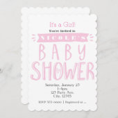 BABY SHOWER White & Pink Splash & Spa Tamaro Einladung (Vorne/Hinten)
