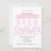 BABY SHOWER White & Pink Splash & Spa Tamaro Einladung (Vorderseite)