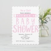 BABY SHOWER White & Pink Splash & Spa Tamaro Einladung (Stehend Vorderseite)