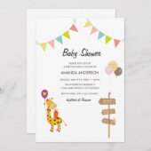 Baby Shower Wild Animals Dusche Einladung (Vorne/Hinten)