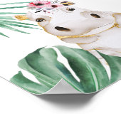 Baby Shower Wild One Jungle Safari Tier Willkommen Poster (Ecke)