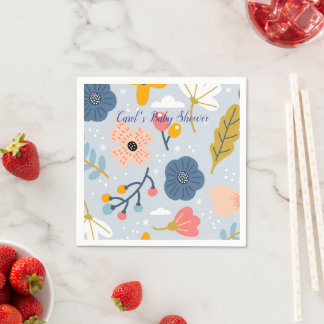 Baby-Shower-Wildflower-Pastel-Papier-Servietten Serviette