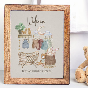 Baby-Shower-Willkommens Boho-Kinderzimmer-Thema Poster
