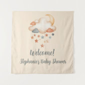 Baby-Shower-Willkommensbanner - Mond- und Sternen- Wandteppich (Vorderseite)