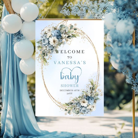 Baby-Shower-Willkommensposter Elegantes Skript & G Poster